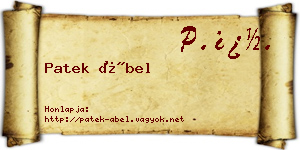 Patek Ábel névjegykártya