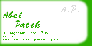 abel patek business card